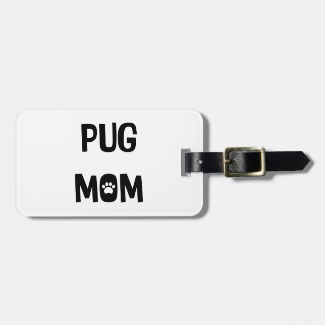 Etiqueta Para Maletas Pug Mom (Frente Horizontal)