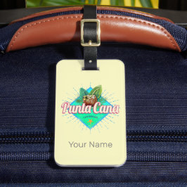 Etiqueta Para Maletas Punta Cana Caribe República Dominicana Retro