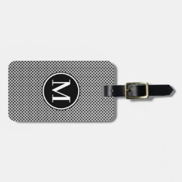 Etiqueta Para Maletas Punto de diamante negro Monograma RF