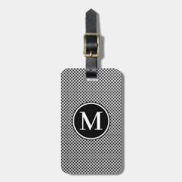 Etiqueta Para Maletas Punto de diamante negro Monograma RF
