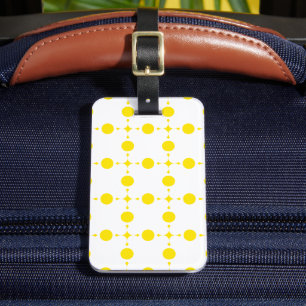 Etiqueta Para Maletas Puntos de Polka Amarillo, Patrón De Punto De Polka