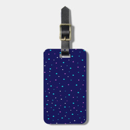 Etiqueta Para Maletas Puntos de polka celeste