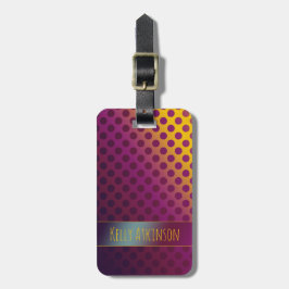 Etiqueta Para Maletas Puntos de Polka de Fruta de Ombre con nombre