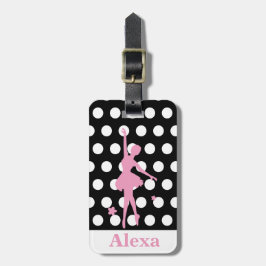 Etiqueta Para Maletas Puntos de polka personalizados de la bailarina de 