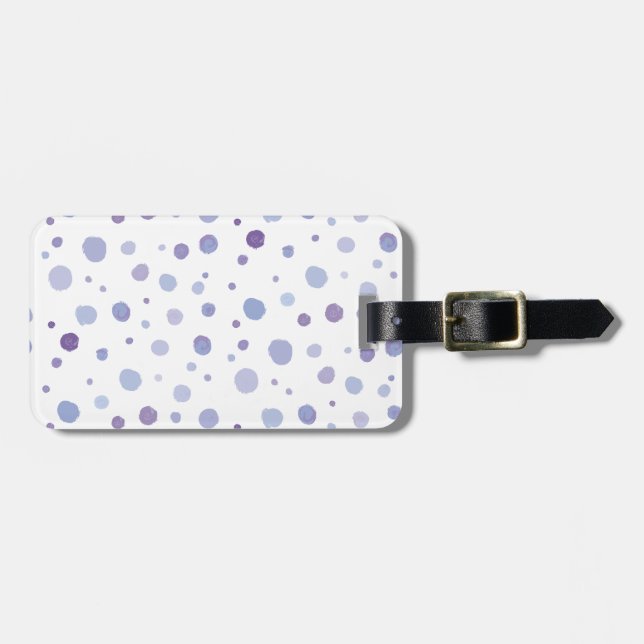 Etiqueta Para Maletas puntos de polka pintados a mano (Frente Horizontal)