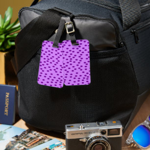 Etiqueta Para Maletas Puntos de Polka Púrpura de Lavender