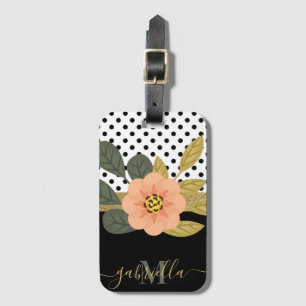 Etiqueta Para Maletas Puntos de polka y floral