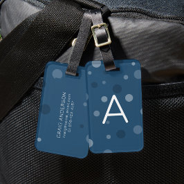 Etiqueta Para Maletas Puntos pop azules reales