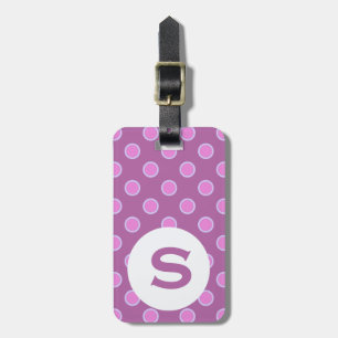 Etiqueta Para Maletas Puntos rosados monogramados