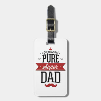 Etiqueta Para Maletas Pure Super Dad Mustache rojo y negro