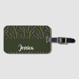 Etiqueta Para Maletas Purple and brown floral branches pattern