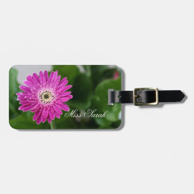 Etiqueta Para Maletas Purple Daisy personalizado (Frente Horizontal)