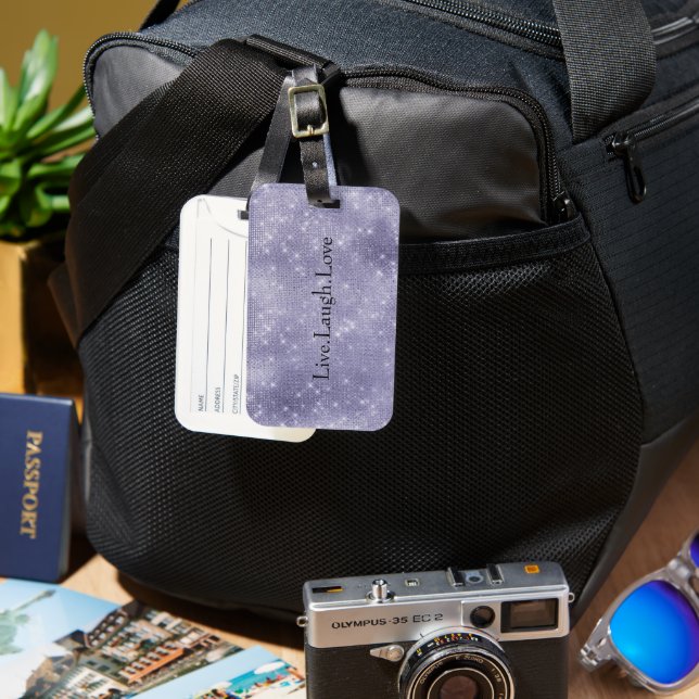 Etiqueta Para Maletas Purple Dream Sparkle (Anverso & Reverso)