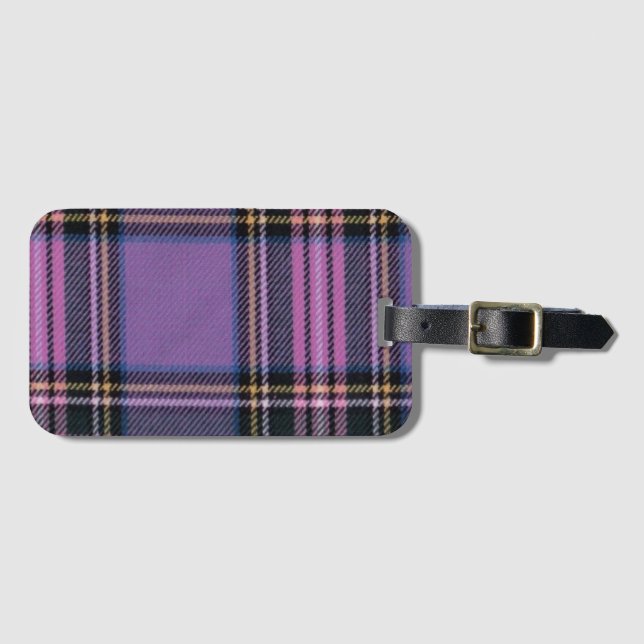 Etiqueta Para Maletas Purple Plaid (Anverso horizontal)