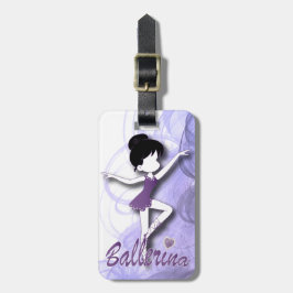 Etiqueta Para Maletas Púrpura adorable del texto el | del bailarín el |