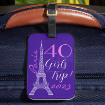 Púrpura París Torre Eiffel Viaje de 40 Chicas de C