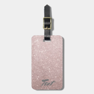 Etiqueta Para Maletas purpurina color de rosa elegante del oro