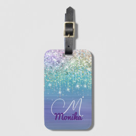 Etiqueta Para Maletas Purpurina de imitación de purpurina malva de color