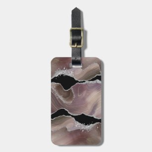 Etiqueta Para Maletas Purpurina de plata de tipo y ácidos negros persona