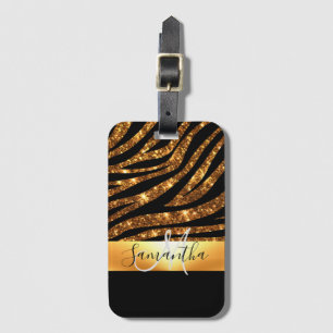 Etiqueta Para Maletas Purpurina Leopard Print