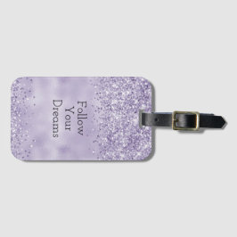 Etiqueta Para Maletas Purpurina Purple Glitzy   