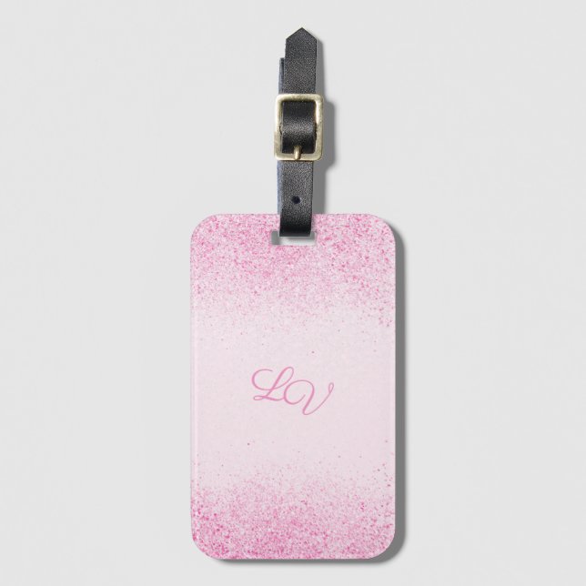 Etiqueta Para Maletas Purpurina rosado Shimmery Dust (Anverso vertical)