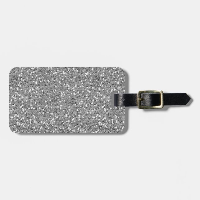 Etiqueta Para Maletas Purpurina Silver Shimmer (Frente Horizontal)