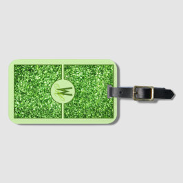 Etiqueta Para Maletas Purpurina Verde Elegante Monogramado