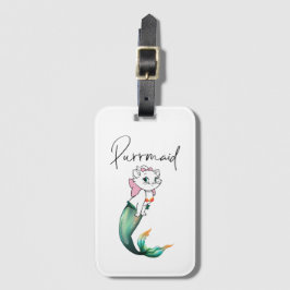 Etiqueta Para Maletas Purrmaid de gatito de gatito de comadreja - Diseño