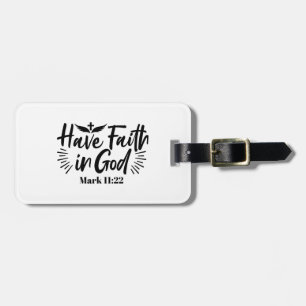 Etiqueta Para Maletas Que Dios tenga fe en la cita Inspiradora 11:22