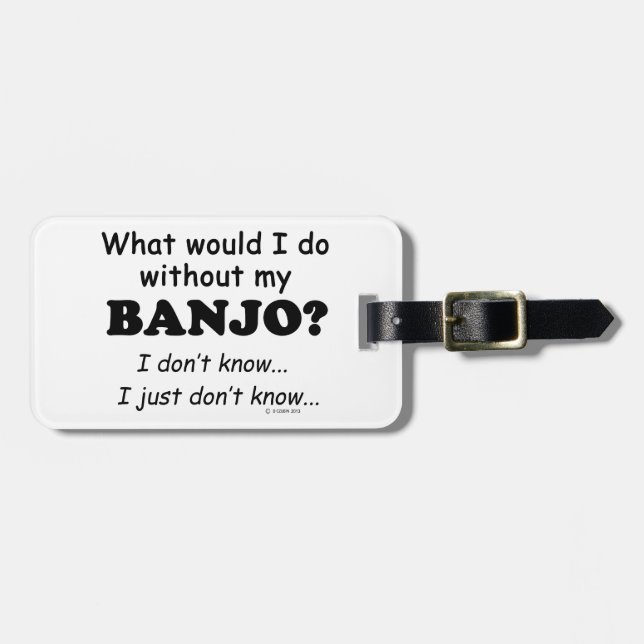 Etiqueta Para Maletas Qué haría, Banjo (Frente Horizontal)