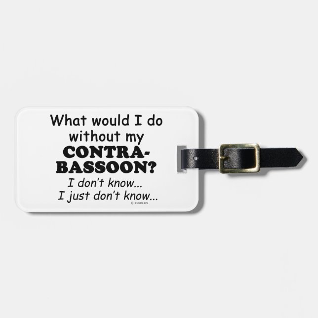 Etiqueta Para Maletas Qué haría, Contrabassoon (Frente Horizontal)