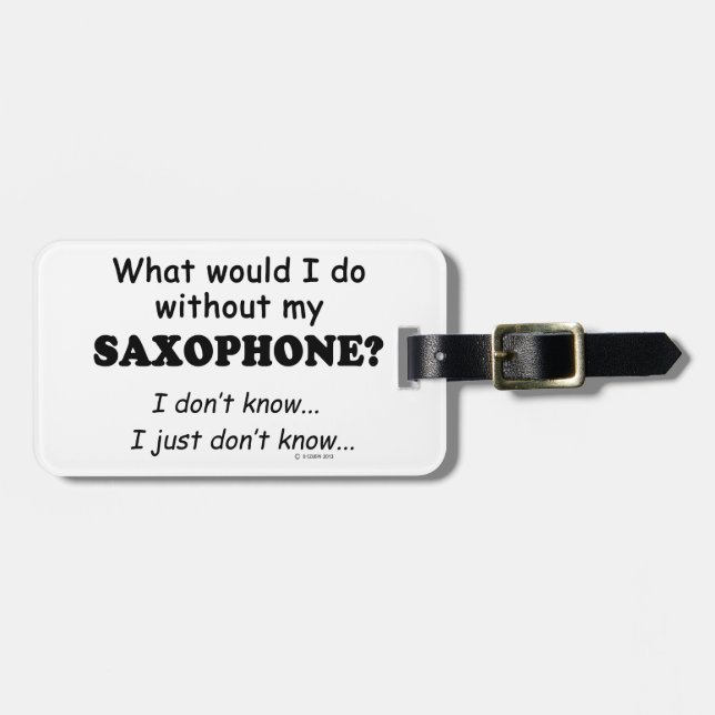 Etiqueta Para Maletas ¿Qué haría yo, saxofón? (Frente Horizontal)