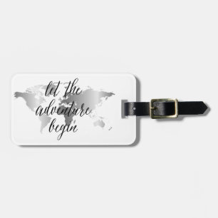 Etiqueta Para Maletas Que la aventura comience el mapa Silver World