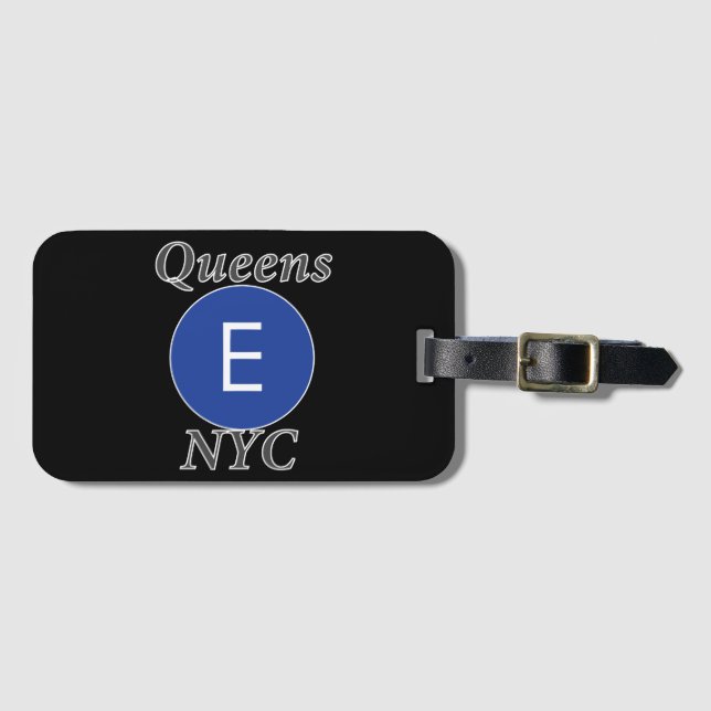 Etiqueta Para Maletas Queens NYC E Train (Anverso horizontal)
