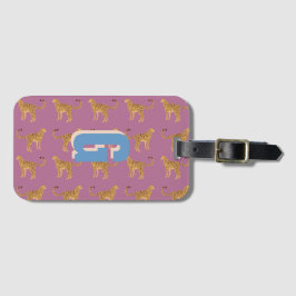 Etiqueta Para Maletas Quetah, leopardo rosa monogramado