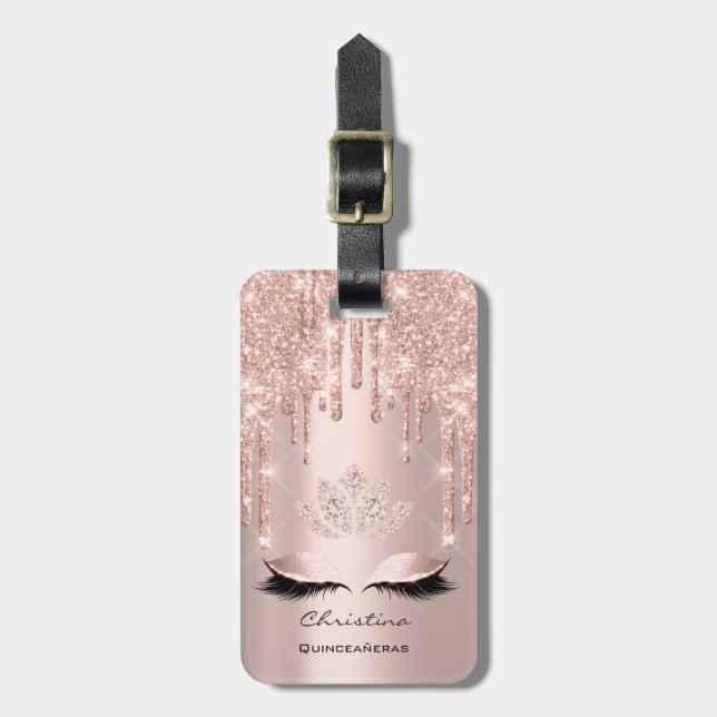 Etiqueta Para Maletas Quinceañeras Dulce 16ª Bridal Diamante (Frente Vertical)