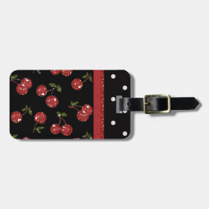 Etiqueta Para Maletas RAB Rockabilly Cerezas Muy Cerezas Negro