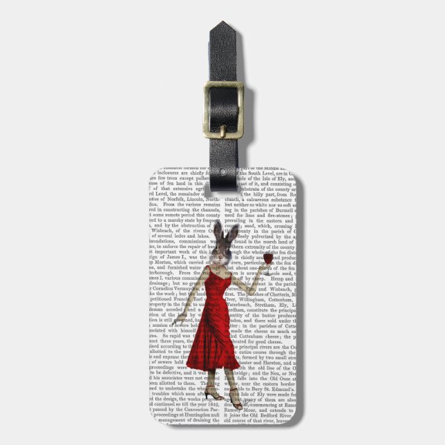 Etiqueta Para Maletas Rabbit en rojo (Frente Vertical)