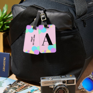 Etiqueta Para Maletas Rainbow Bubble Monogram Luggage Tag 
