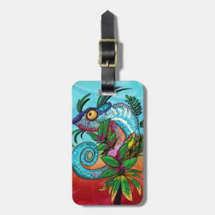 Etiqueta Para Maletas Rainbow Chameleon