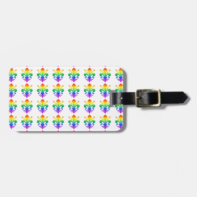 Etiqueta Para Maletas Rainbow Fleur-de-lis (Frente Horizontal)