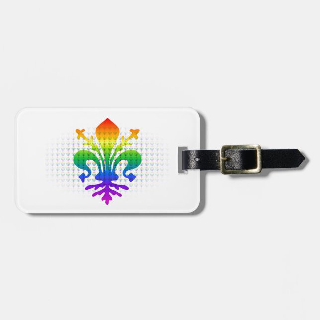 Etiqueta Para Maletas Rainbow Fleur-de-lis (Frente Horizontal)