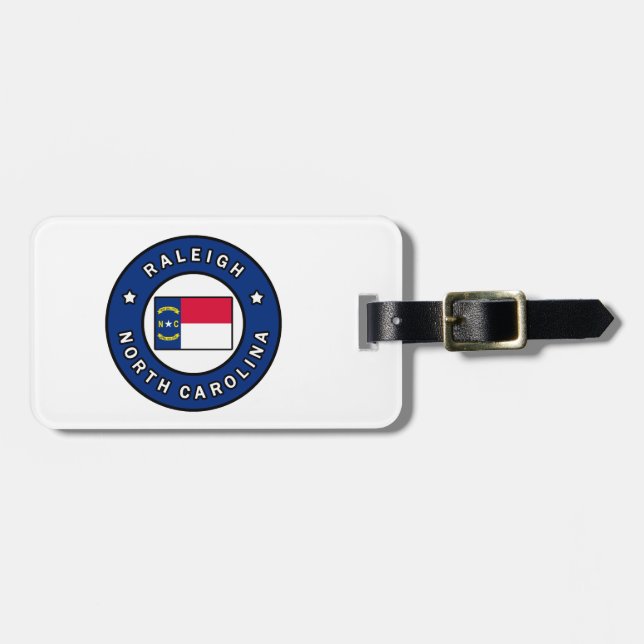 Etiqueta Para Maletas Raleigh Carolina del Norte (Frente Horizontal)