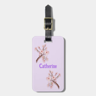 Etiqueta Para Maletas Rama de flor de cerezo corazón de Catherine