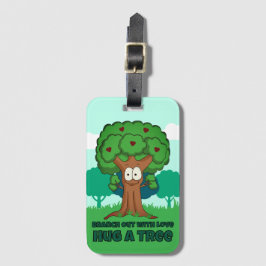 Etiqueta Para Maletas Rama fuera con amor abrazando un árbol