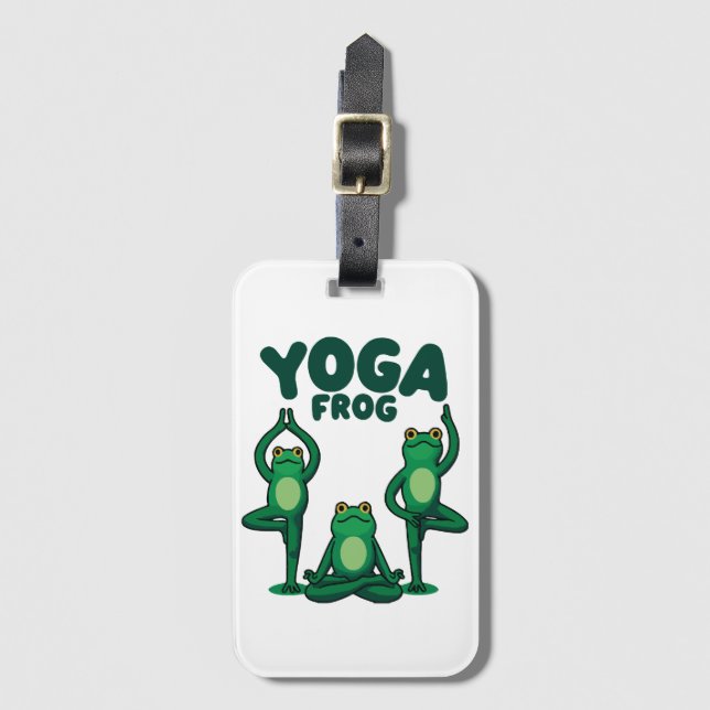Etiqueta Para Maletas Ranas de yoga (Anverso vertical)
