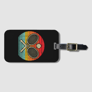 Etiqueta Para Maletas Raqueta de tenis cruzada retro vintage - Amante de