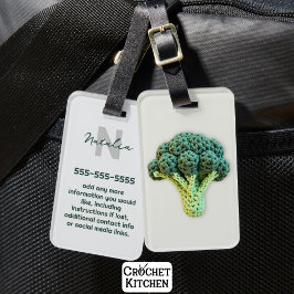 Etiqueta Para Maletas Rara Elegancia Minimalista Crochet Broccoli Nombre