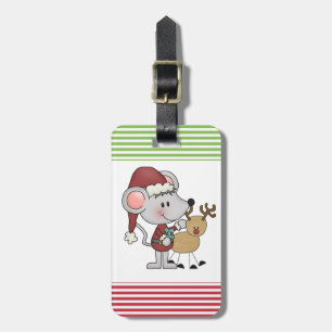Etiqueta Para Maletas Ratón del navidad y